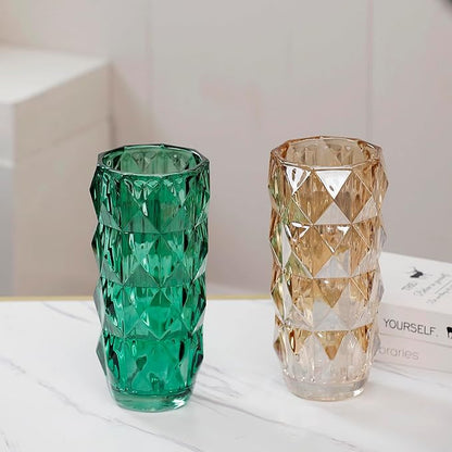 Flower Vase for Decor Glass Gold Vase 11" Tall (Gold)