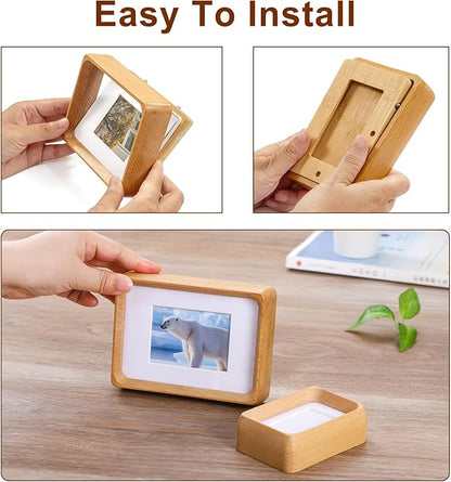5x3.5 inch Natural Wood Picture Frame, Tabletop Wooden Small Photo Frame with Mat, Display Pictures 2x2.76 with Mat or 3.5x5 Without Mat for Desktop Display, Mini Photo Picture Frame (Beech)