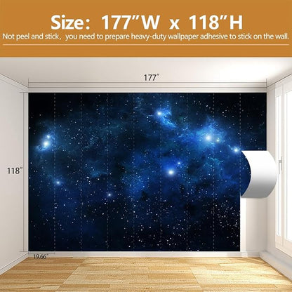 Galaxy Cosmic Wallpaper for Ceiling Night Sky with Stars and Nebula Wall Mural Living Room Bedroom（Not Peel and Stick）