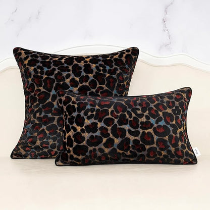 Alerfa Black Floral Throw Pillow Cover 18 x 18 Inch Cut Velvet Sqaure Luxury Decorative Pillow Cover for Couch Living Room Bedroom
