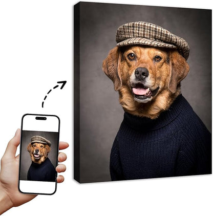 YYYYHPP Canvas Prints with Your Photos, Personalized Photo to Canvas Wall Art,Canvas Printing for Wedding, Family, Baby, Pets, Home Office Decor, Wrapped Frame 16"x20"