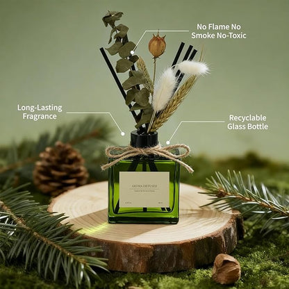 Reed Diffuser, 6 oz Vanilla Cream Scent Diffuser with 7 Sticks, 90 Days Long Lasting Reed diffusers for Home, Elegant Fragrance for Bathroom Bedroom Office Decor, Air Fresh