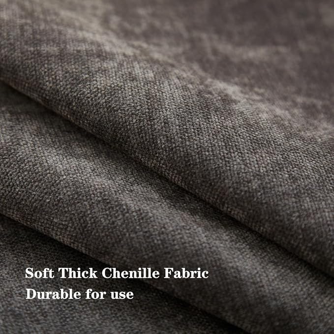 Sunday Praise Set of 2 Soft Chenille Cozy Throw Pillow Covers 20x20 Inch Solid Decorative Cushion Cases Farmhouse Accent Square Pillow Case for Couch Sofa Chair Bed Living Room Home Decor,Dark Grey