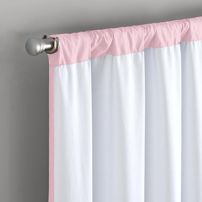 Eclipse Kendall Modern Blackout Thermal Rod Pocket Window Curtain, Insulating & Noise Reducing Curtains for Bedroom or Living Room (1 Panel), 63 in Long x 42 in Wide, Soft Pink