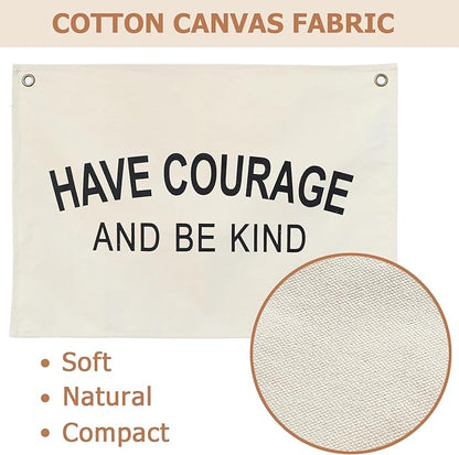 Canvas Banner Hanging Flag Banner for Nursery and Playroom Wall Décor for Kids Trendy Room Décor for Boys and Girls (Courage)