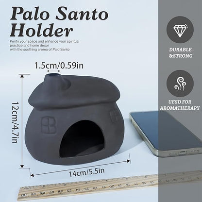 Palo Santo Burner - Mini Tabletop Chiminea House Design, Smudge Bowl Holder for Sage & Incense Cones - Perfect for Meditation, Ash,Zen,Yoga, Spiritual Altars, Home Décor & Thoughtful Gifts