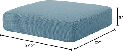 Hokway Stretch Couch Cushion Slipcovers Reversible Cushion Protector Slipcovers Sofa Cushion Protector Covers(Smokyblue, Small)