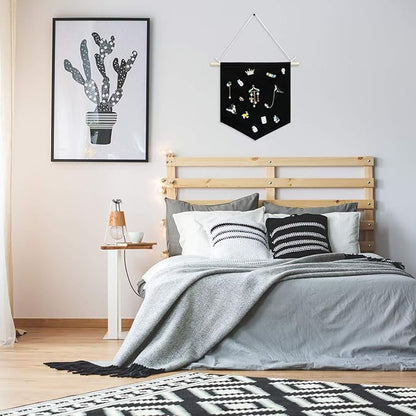 Boao 4 Pcs Boho Room Decor Hanging Decorations Pin Banner Wall Display Banners Elementary Wall Art Banner Welcome to Teacher Gift(Black,10.6×12.2inches,Classic)