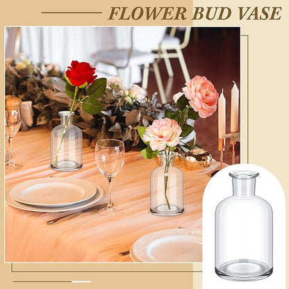 Lallisa 54 Pcs 3.15 Inches Small Glass Bud Vases Bulk Mini Flower Vases for Centerpieces Decorative Glass Bottles Vintage Rustic Decoration for Wedding Dining Table Home Decor