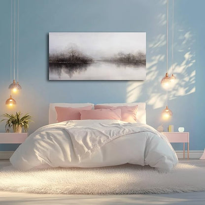 CHUDANHAO Wall Art for Living Room Large Wall Decor Abstract Pictures Black And White Artwork Landscape Poster Art for Home Office 24"x48"
