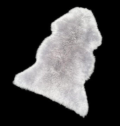 WL&ALLEN Large Sheepskin Rug Genuine Thick and Lush 3 Inch Pile，Luxury Australian Pelts |Large Sheepskin Wool Area Rugs (Single Pelt 2'6" x 3'7"，Grey)