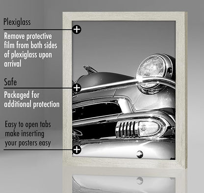 Americanflat 18x24 Poster Frame with Polished Plexiglass - Wide Picture Frames Made of Engineered Wood for Vertical or Horizontal Wall Display - Epic Collection - Grey