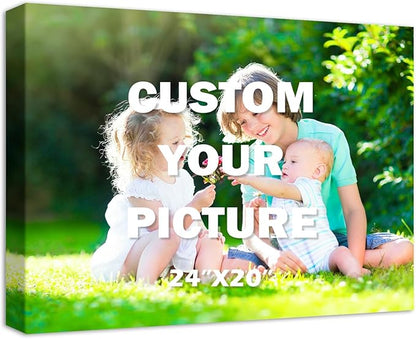 YYYYHPP Canvas Prints with Your Photos, Personalized Photo to Canvas Wall Art,Canvas Printing for Wedding, Family, Baby, Pets, Home Office Decor, Wrapped Frame 24"x20"