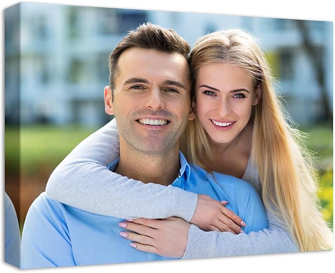 YYYYHPP Canvas Prints with Your Photos, Personalized Photo to Canvas Wall Art,Canvas Printing for Wedding, Family, Baby, Pets, Home Office Decor, Wrapped Frame 12"x10"