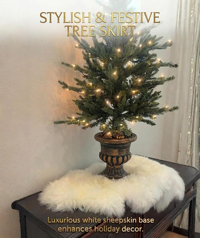 Woolous Sheepskin Rug, New Zealand Large Genuine Natural Lambskin Fur Fluffy Area Real Sheep Skin Throw Rug for Bedroom and Living Room, (Single Pelt 2x3ft,Ivory)