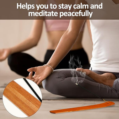 Handmade Wooden Incense Stick Holder Wood Incense Burner Ash Holder Trays for Sticks Home Utilities Accessories and Buddha Hall(12 Pieces)