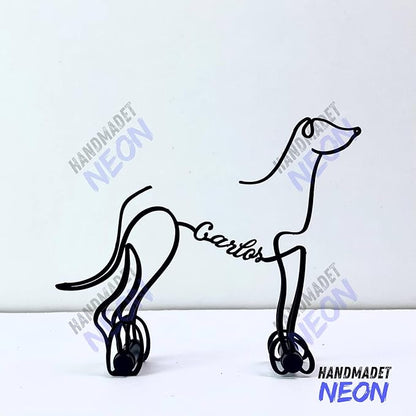 Personalized Greyhound Dog Minimalist Sculpture, Custom Dogs Name Metal Desk Decor, Decorative Aesthetic Table Sign Gifts for Officer, Friends, Animal Lover, Kids, Mom, Dad