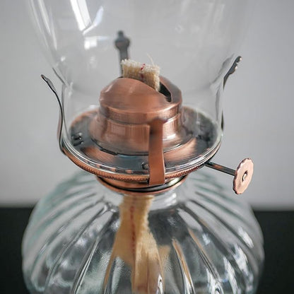 Oil Lamp Burner #2 Size Bronzy Plated Burner for Antique Lamps Oil Lamp Replacement Kerosene Lamps Parts with Reduction Collar and Cotton Lamp Wick Fits Holds a 3 Inch Base Chimney