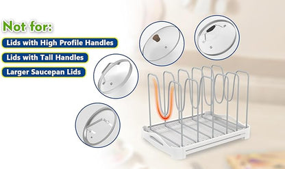EVERIE Adjustable Bakeware Organizer Pot Lid Holder Rack for Pots, Cake Molds, Cutting Boards, Mats, Cookware, GS02SS, Pack of 2