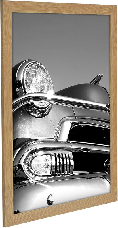 Americanflat 12x18 Poster Frame with Polished Plexiglass - Wide Picture Frames Made of Engineered Wood for Vertical or Horizontal Wall Display - Epic Collection - Pine