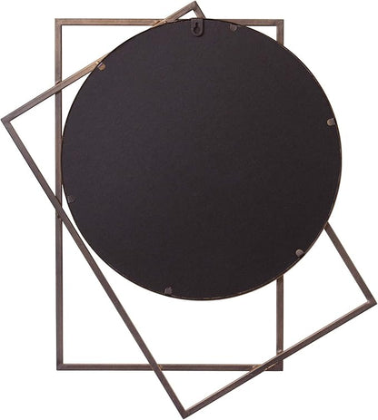 Patton Wall Decor 21x24 Gold Layered Geometric Wall Accent Mirror