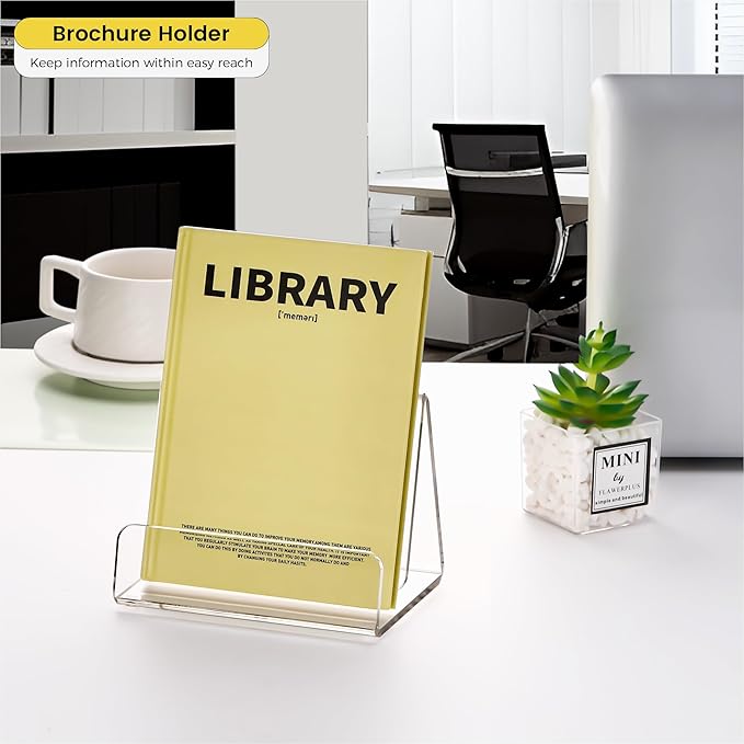 Acrylic Brochure Holder 5x6 Inch,Clear Pamphlet Holder Display Stand for Trifold 4&5&6 Inch Flyers,Pamphlets,Booklets,Menu,Leaflets for Office,Home,Store,1 Pack,A5