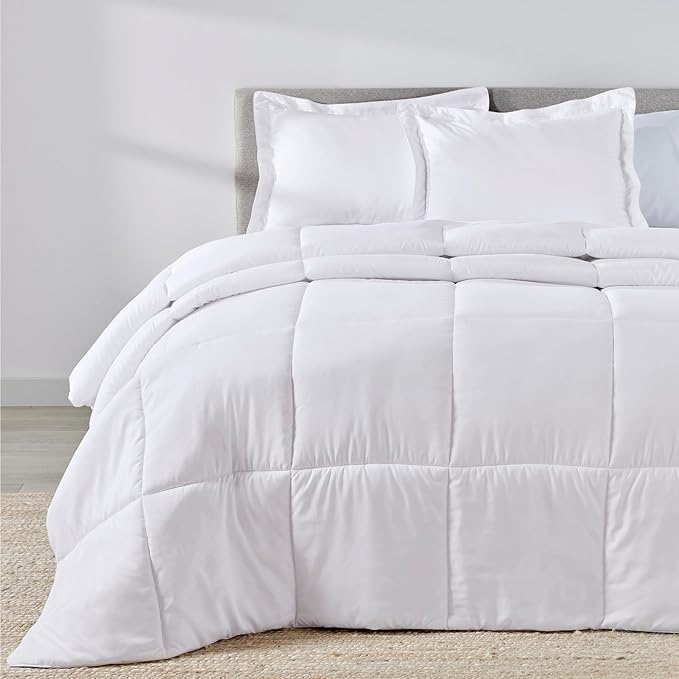PeachSkinSheets Night Sweats: The Original 1500TC Soft Super King/Cali King Oversized Comforter Set Classic White