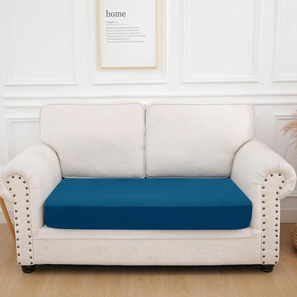 hyha Waterproof Couch Cushion Covers, Stretch Sofa Couch Seat Slipcover for Dog Washable, Non-Slip Waterproof Outdoor Cushion Covers for Patio Furniture Replacement (1 Piece for Medium, Deep Teal)