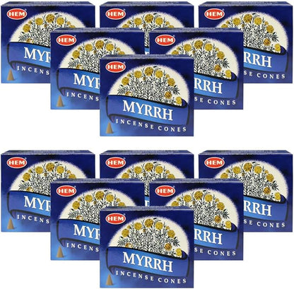 Myrrh Incense Cones and Cone Incense Burner Bundle Insence Insense Hem Incense