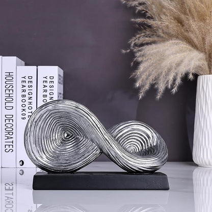 orenm Modern Infinity Loop Symbol Sculpture,Abstract Art Geometric Knot Home Decorations,Unique Shelf Decor Sculpture for Desk Paperweights,Entryway Table,Living, Coffee Table Decor (Silver)