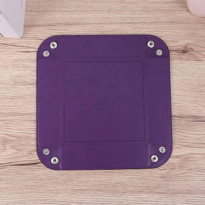 siduater Valet Tray Desktop Storage Organizer – Vegan Leather Catchall Tray Bedside Vanity Tray Nightstand Caddy Holder for Remote Controller, Watch, Keys, Phone, Wallet, Coin, Jewelry, Purple