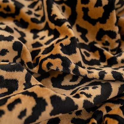 Yangest Black and Gold Square Pillow Cover Cut Velvet Leopard Print Cushion Cover Luxury Modern Pillowcover for Couch Living Room Bedroom, 20x20 Inch