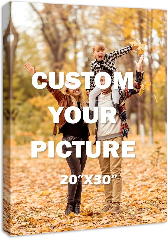 YYYYHPP Canvas Prints with Your Photos, Personalized Photo to Canvas Wall Art,Canvas Printing for Wedding, Family, Baby, Pets, Home Office Decor, Wrapped Frame 20"x30"