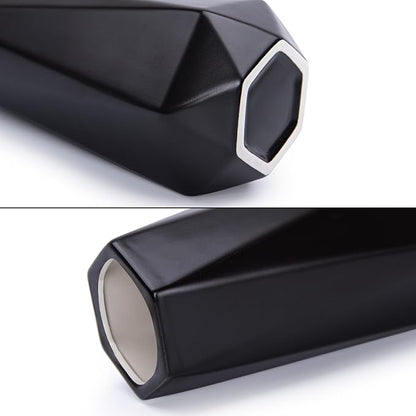 D'vine Dev 11 Inch Matte Black Ceramic Vase, Geometric Handmade Craft Flower Vase with Design Box Packaged, VS-GM-MB-11