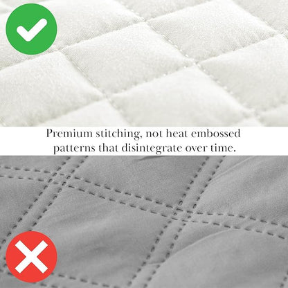 Southshore Fine Living, Inc. Full/Queen Size Quilt Bedding Set, Wrinkle-Free Stain & Pet Hair Resistant Bedding, Coverlet Bedspreads Queen Size/Full Size Bedspread with 2 Pillow Shams, Cream