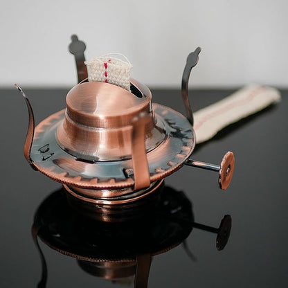 2Pcs Oil Lamp Burner #2 Size Bronzy Plated for Antique Lamps Oil Lamp Replacement Kerosene Lamps Parts with Reduction Collar and Cotton Lamp Wick Fits Holds a 3 Inch Base Chimney