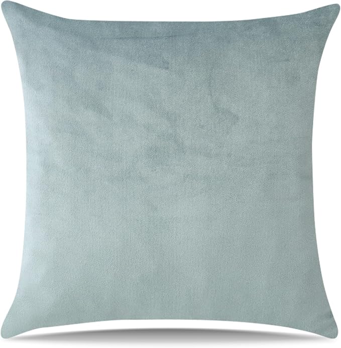 Artscope Luxury Velvet Pillow Covers Super Soft Decorative Square Throw Pillow Covers Case Cushion Covers for Sofa Couch Bedroom Car Decor 26x26 Inch Light Grey