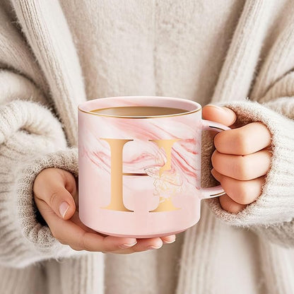 Valentines Day Gifts for Her, Anniversary Birthday Galentines Gifts for Women Mom Grandma Friend Sister Wife Teacher Coworker, Personalized Initial Customized Gift Monogrammed A-Z Coffee Mug 12 OZ(H)