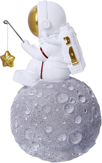 BUTILIVEEN Astronaut Fishing Star Figurines, Space Themed Bedroom & Desktop Shelf Decor, Gifts for Space Lovers & Christmas