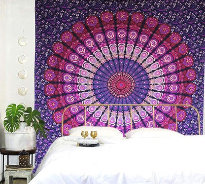 raajsee purple Tapestry- Best Mandala Wall Hanging- Mandala Tapestry For Bedroom Aesthetic-Size Medium (52x60 Inches / 132x152 Cms)