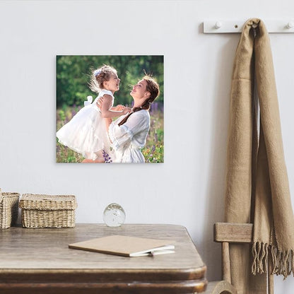 YYYYHPP Canvas Prints with Your Photos, Personalized Photo to Canvas Wall Art,Canvas Printing for Wedding, Family, Baby, Pets, Home Office Decor, Wrapped Frame 18"x18"