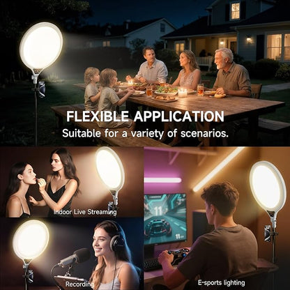 Ring Light Tripod for iPhone, 14" Selfie Ring Light with 63" Tripod Stand and Phone Holder, Professional LED Ringlight for Video Recording, Streaming, Photography, Makeup, Barber, TikTok White
