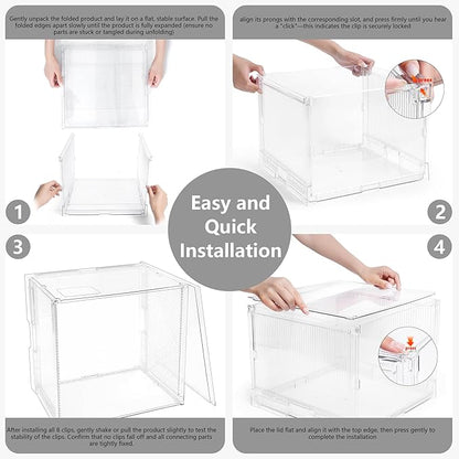 MUKAI File Organizer Box with Lid, Collapsible File Folder Organizer with Slide, Hanging File Folder Box, for Office Document Storage with Desktop organizer (3)