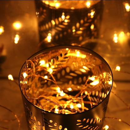 OakHaomie 6 Pack Fairy Lights Battery Operated No Remote LED Starry String Lights 30 Micro Starry LEDs on 10ft Copper Wire Light for DIY Wedding Centerpiece Table Decorations (Amber)
