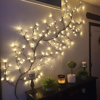 GOESWELL Enchanted Willow Vine Lights with Remote: 7.5Ft 144 LEDs Brown Twig Tree Branch Lights with Timer Dimmer for Indoor Living Room Bedroom Forest Boho Farmhouse Christmas Decor