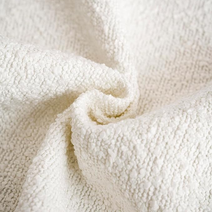 Foindtower Decorative Textured Boucle Throw Pillow Covers Accent Solid Pillow Cases Neutral Soft Cozy Couch Cushion Case for Chair Sofa Bedroom Living Room Home Decor 16x16 Inch,1PC,White