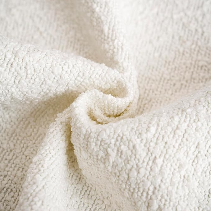 Foindtower Decorative Textured Boucle Throw Pillow Covers Accent Solid Pillow Cases Neutral Soft Cozy Couch Cushion Case for Chair Sofa Bedroom Living Room Home Decor 26 x 26 Inch,White
