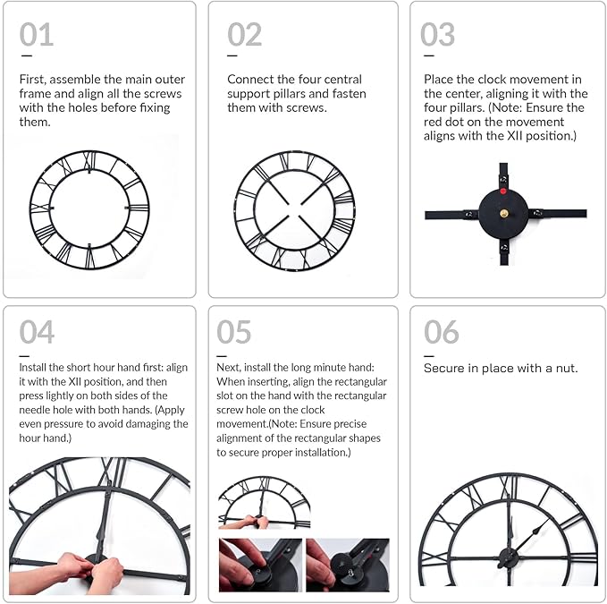 Extra Large 40 Inch Wall Clock for Living Room Decor – Silent Non-Ticking Modern Farmhouse Wall Clock, Oversized Decorative Metal Roman Numeral Clock, Black