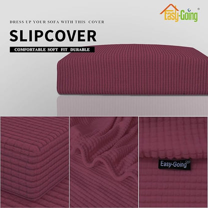 Easy-Going Stretch Loveseat Cushion Cover Sofa Cushion Furniture Protector Sofa Seat Sofa Slipcover Sofa Cover Soft Flexibility with Elastic Bottom(Loveseat Cushion, ASH Rose)