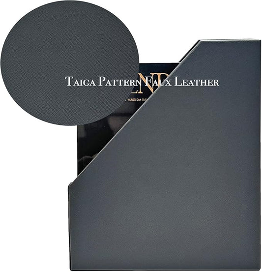 UnionBasic Magazine File Holder - Office Leatherette Desktop Document File Folder Journals Organizer Racks, Grey, Set of 4